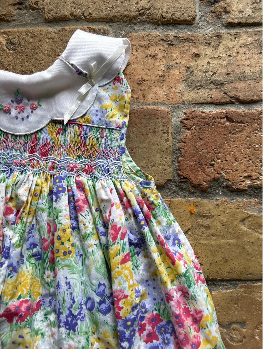 Christie Brooks Floral Smocked Dress for Girls Size L (8X)